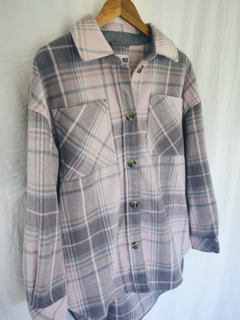 SO Plaid Lightweight Button Up Jacket - NWT